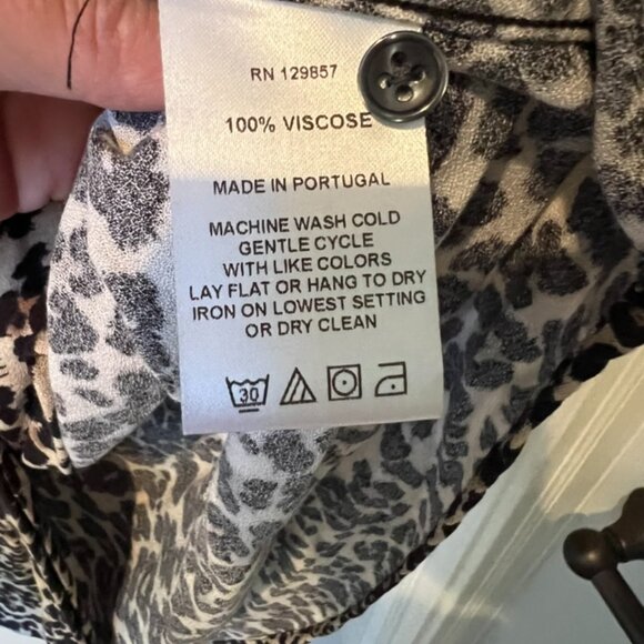EUC The Shirt Rochelle Behrens Top Animal Cheetah/Leopard Print Size XL - Picture 3 of 4